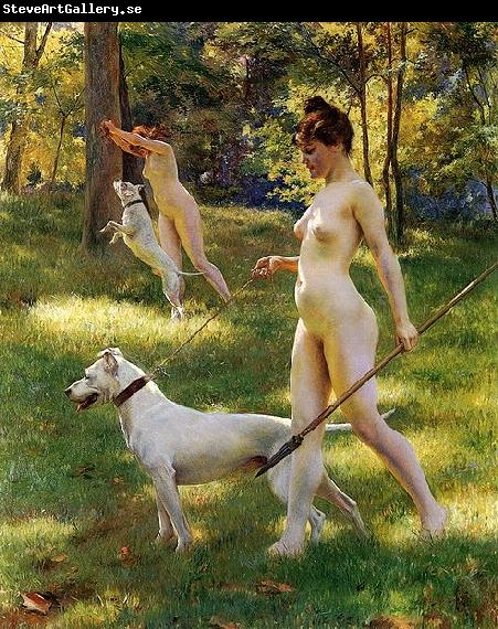 Julius L.Stewart Nymphs Hunting or Hunting